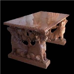 Mable Dinning Top Table Furniture, Red Marble Furniture