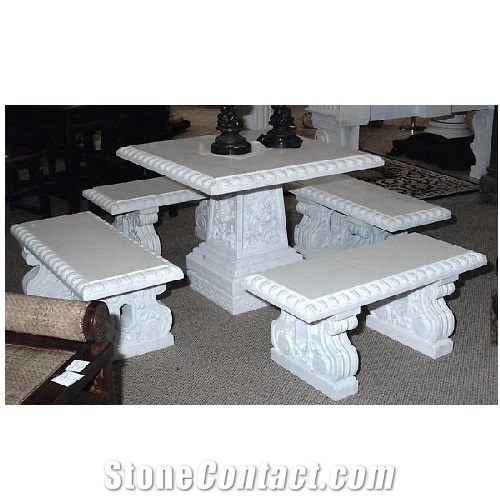Marble Stone Table Home Furniture, White Marble Home Furniture