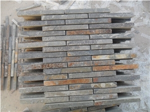 Mosaic Tile,rusty Slate Lined Mosaic