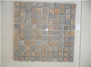 Mosaic Tile,rusty Slate Lined Mosaic