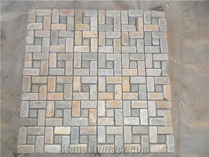Mosaic Tile,rustyslate Lined Mosaic