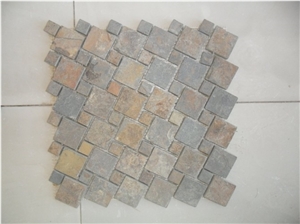 Mosaic Tile,rustyslate Lined Mosaic,paving Stone M