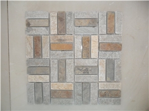 Mosaic Tile,rustyslate Lined Mosaic,paving Stone