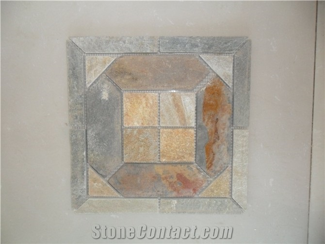 Mosaic Tile,rustyslate Lined Mosaic,paving Stone