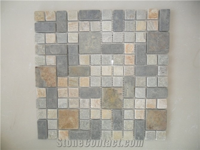 Mosaic Tile,rustyslate Lined Mosaic,paving Stone