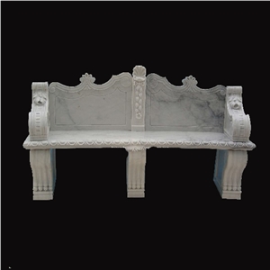 Stone Bench Set Funiture, White Marble Furniture
