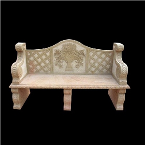 Stone Marble Bench Set Funiture, Yellow Marble Furniture