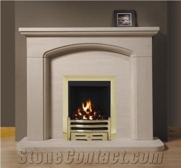 Stone Marble Fireplace Surround, Cream Stone Beige Marble Fireplace Surround