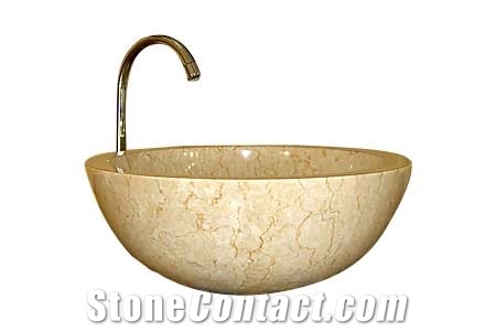 Beige Limestone Sink