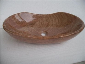 Wood Grain Brown Marble Sink