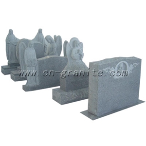 Grey Granite Tombstone, European Tombstone