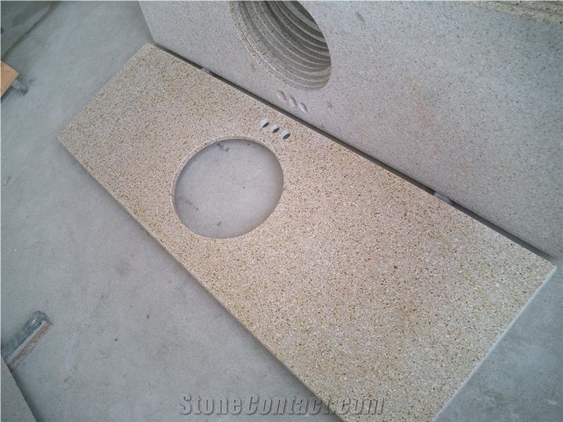 G682 Granite Vanity Top, G682 Yellow Granite Vanity Top-G654 Bathroom Coumtertops-China Manufacturer-High Polished,