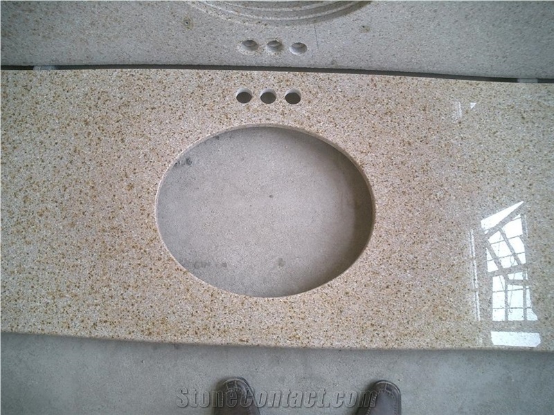 G682 Granite Vanity Top, G682 Yellow Granite Vanity Top-G654 Bathroom Coumtertops-China Manufacturer-High Polished,