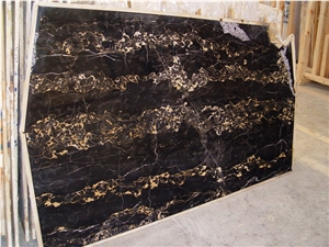 Portoro Gold Marble Slab, Italy Black Marble