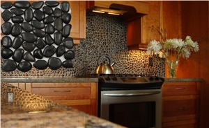 Black Kitchen Pebble Tile