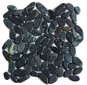Black Sliced Pebble Tile