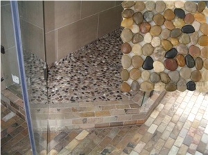 Mixed Bathroom Pebble Tile