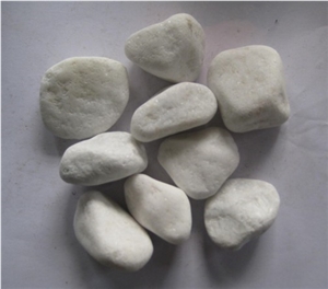 Snow White Gravel Pebble, White Marble Pebbles