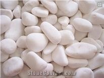 Snow White Pebble Stone, White Marble Pebble Stone