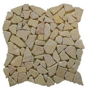 Yelow Marble Mosaic Tile, Yellow Marble Mosaic