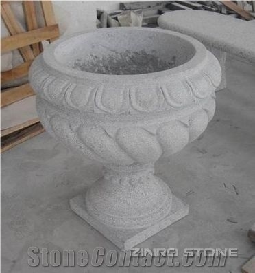 China G603 Granite Flower Pot, ,G603 Grey Granite Flower Pot