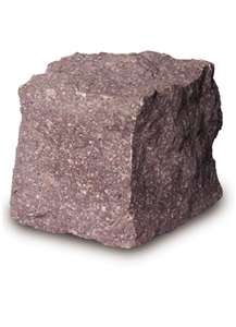 China Porphyry Natural Splitted Cube, Cobble, China Porphyry Red Granite Cobbles