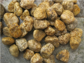 Dark Yellow Pebble Stone,River Stone, Dark Yellow Granite Pebble Stone