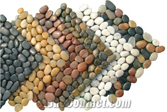 Pebble Stone Tile, Pebble with Mesh ,river Stone