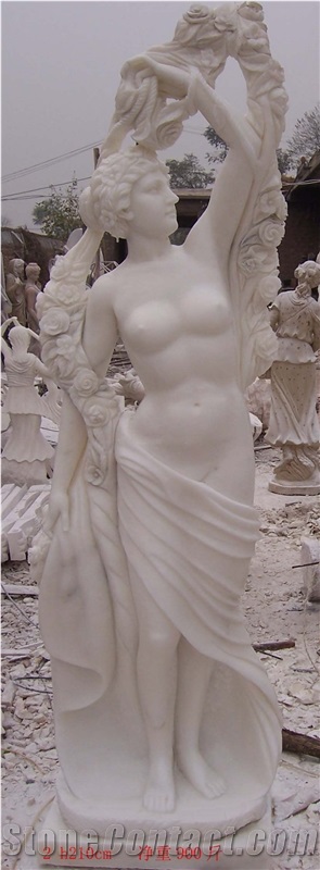 Man Sculpture, White Marble Sculpture