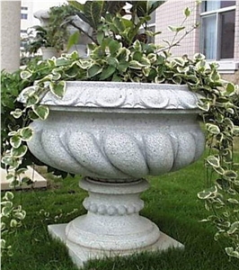 Stone Flowerpot, White Granite Pot