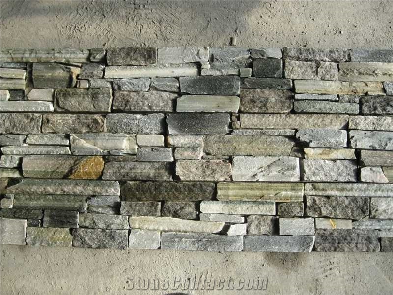 Wall Panel Oppdal Quartzite,Grey Quartzite Cultured Stone