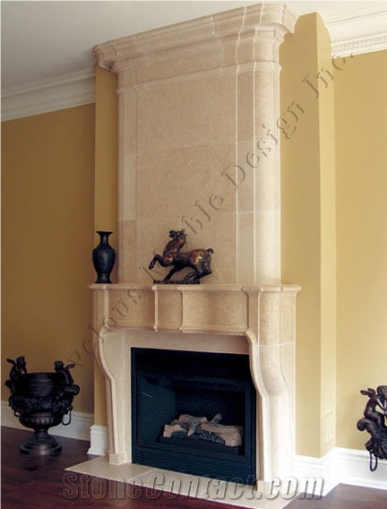 Provence Beige Limestone Fireplace Mantel