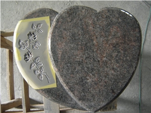 Brown Granite Heart Tombstone