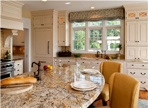 Gold and Silver Leather Countertop,Yellow Granite Countertop