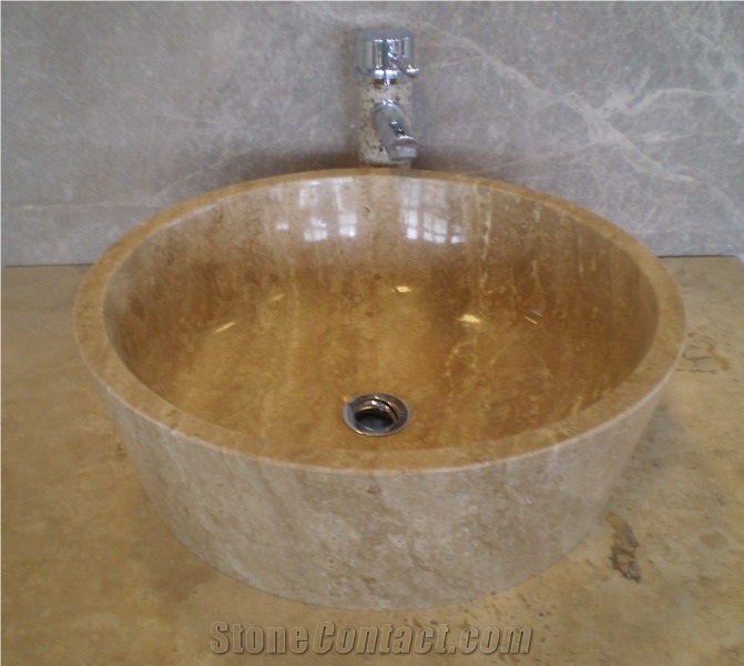 DaYang Stone Sink Mic043, Honey Yellow Onyx Sink