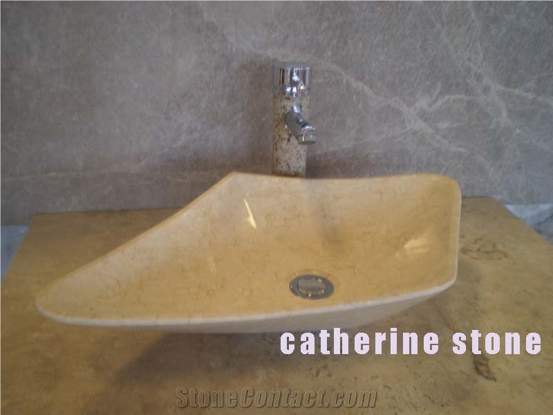 DaYang Stone Sink Mic054, Beige Travertine Sink