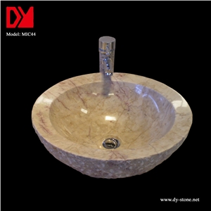 DaYang Stone Sink Mic044, Milk Pink Marble Sink