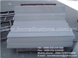 Ice Flower White Marble Riser Of Stair, China White Marble Stairs