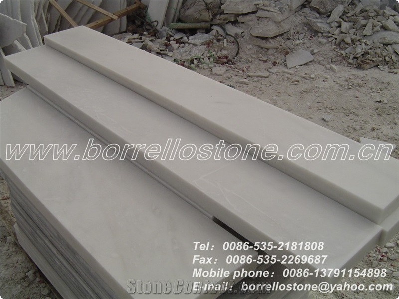Laizhou Snow White Rise Of Stair, China White Marble Stairs