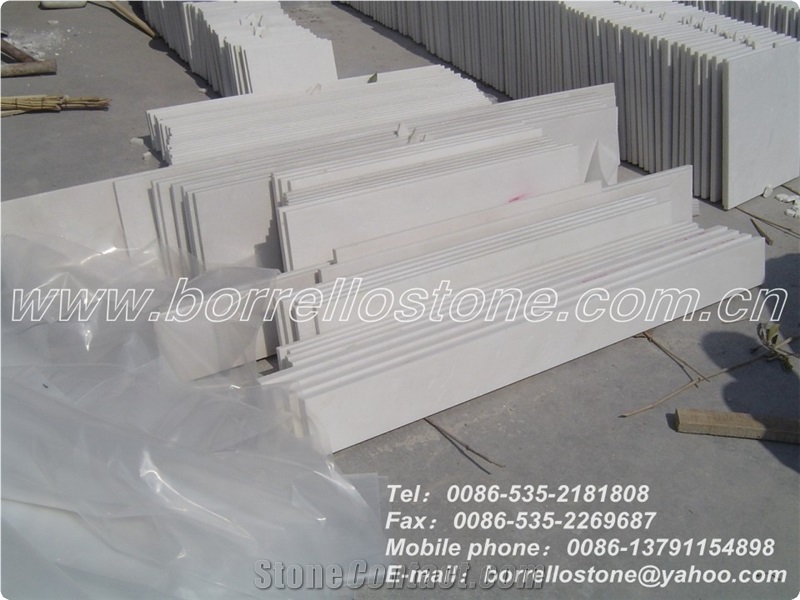 Pure White Marble Risre Of Stair, China White Marble Stairs