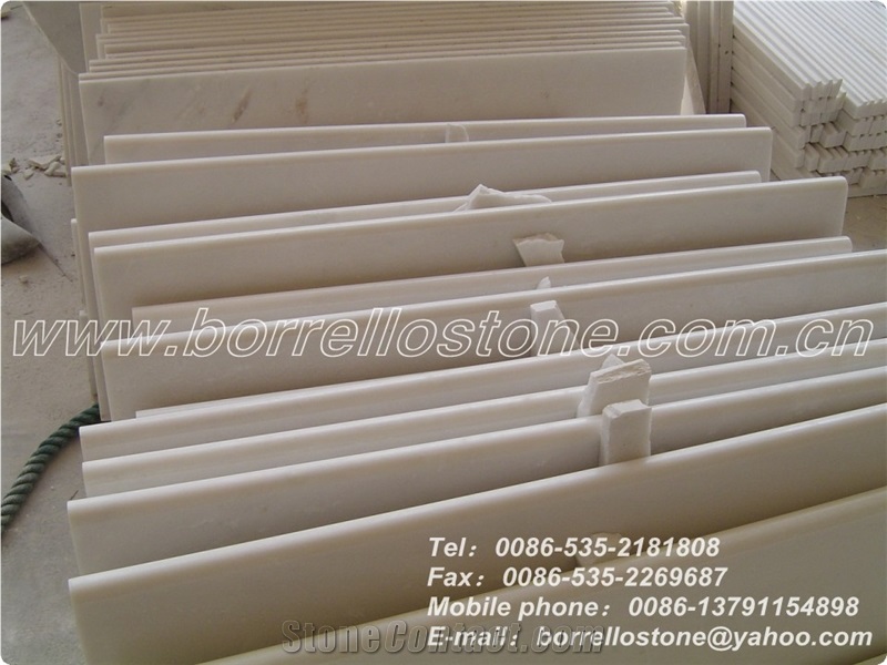 Pure White Marble Stair Tread