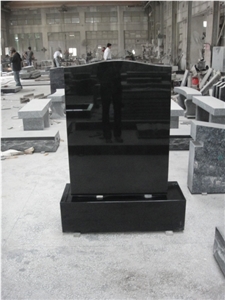 Jet Black Serp Top Monument, Shanxi Black Granite Monument