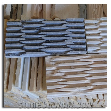 Crystal Black Comb Chilseled Stone, Natural Stone Black Marble Wall Panel