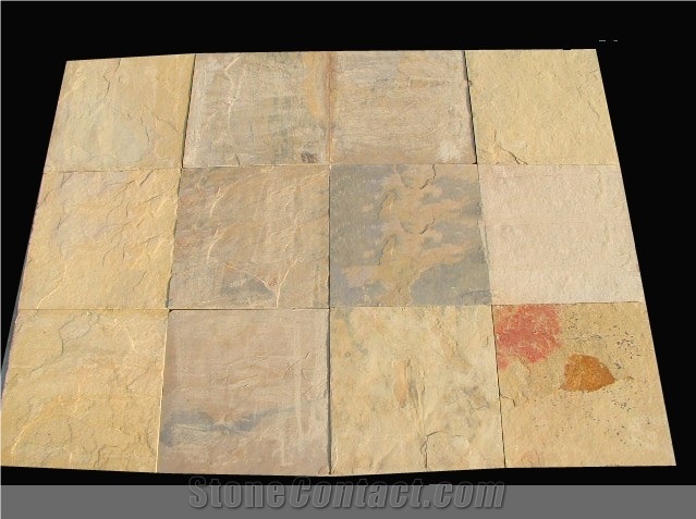 Cheaper Flooring Stone, China Beige Slate Slabs & Tiles