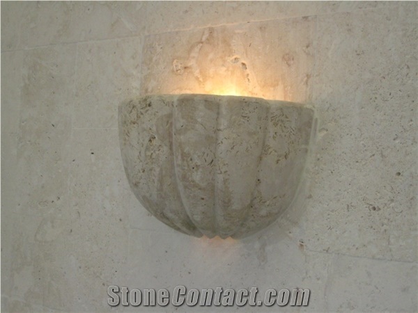 Shell Shape Wall Lamp, Coral Stone Beige Interior Lamp