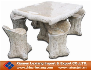 China Granite Stone Design,Beige Granite Bench & Table