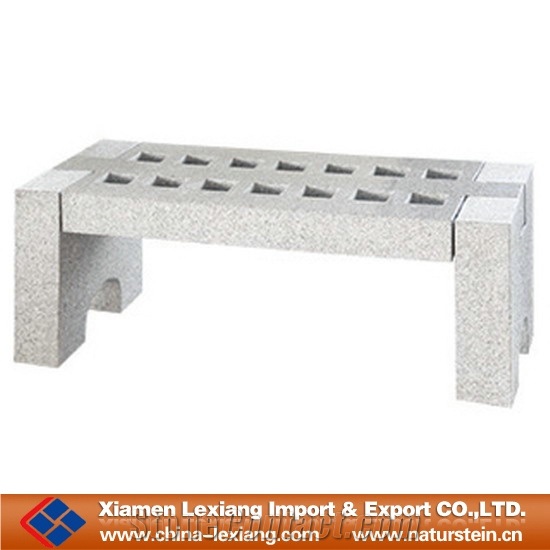 Modern Outdoor Stone Furniture,White Granite Bench & Table from China