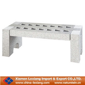 Modern Outdoor Stone Furniture,White Granite Bench & Table