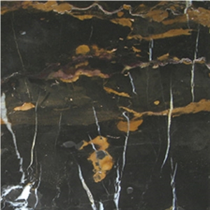 Blak and Gold Marble Tile, Pakistan Black Marble