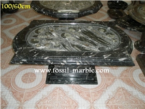 Fossil Black Limestone Table